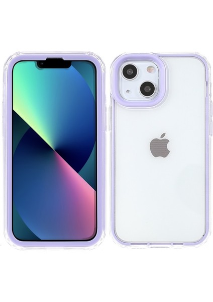 Apple iPhone 13 Için Pc + Tpu Düşmeye Dayanıklı Koruyucu Telefon Kılıfı - Mor (Yurt Dışından)