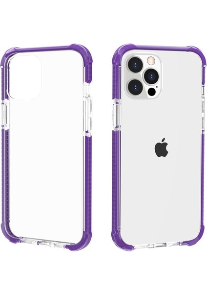 Apple iPhone 13 Pro Için Akrilik Dört Köşe Korumalı Darbeye Dayanıklı Telefon Kılıfı - Mor (Yurt Dışından)