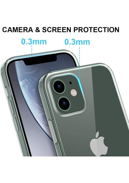 Apple iPhone 12 Mini Için Temperli Cam Ekran Koruyuculu Tpu Telefon Kılıfı - Şeffaf (Yurt Dışından) fırsatları