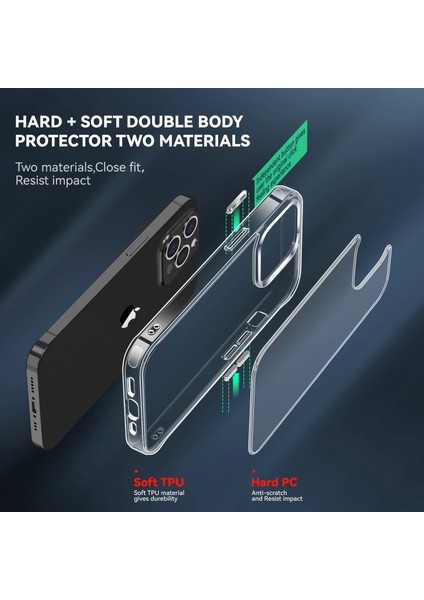 Apple iPhone 13 Pro Max Için Yumuşak Tpu + Pc 4 Köşe Korumalı Darbeye Dayanıklı Telefon Kılıfı - Şeffaf (Yurt Dışından) fiyatları