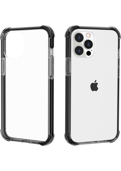 Apple iPhone 13 Pro Için Akrilik Dört Köşe Korumalı Darbeye Dayanıklı Telefon Kılıfı - Siyah (Yurt Dışından)
