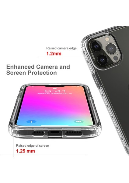 Apple iPhone 13 Pro Max Için Gradyan Renkli Tpu + Pc Telefon Kılıfı - Mavi (Yurt Dışından)