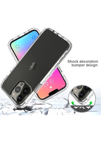 Apple iPhone 13 Pro Max Için Gradyan Renkli Tpu + Pc Telefon Kılıfı - Mavi (Yurt Dışından)