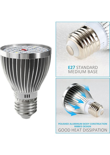 E27 60 W 2835 Smd Bitki Yetiştirme Işığı - Pembe / Mor (Yurt Dışından)