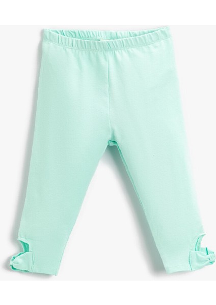 Kız Çocuk Cut Out Detaylı Basic Tayt Pamuklu
