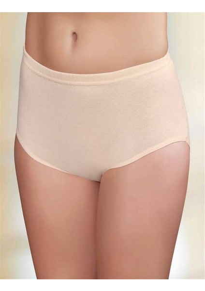 Krem Ribana Yüksek Bel Bato Slip 6lı Ekonomik Paket MB008