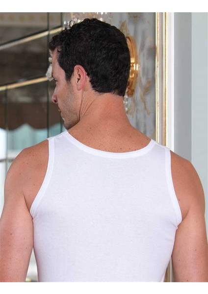 Beyaz Kalın Askılı U Yaka Pamuklu Erkek Atlet 6lı Ekonomik Paket ME020 fiyatları