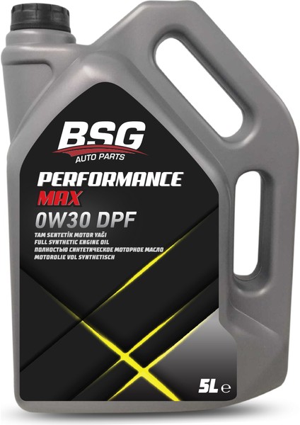 Bsg Performance Max Partiküllü Motor Yağı 0W30 - 5 Litre ( Üretim YILI:2022 )