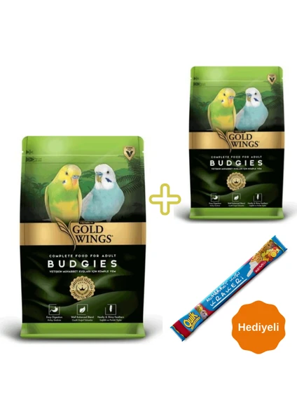 Gold Wings Premium Muhabbet Yemi 2 Kg+ Quik Meyveli Muhabbet Krakeri Hediyeli