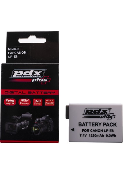 Canon LPE8 Batarya Pil 1220mAh 550D, 650D,600D,650D,Rebel T2İ,Rebel T3İ,Rebel T4İ,Rebel T5İ
