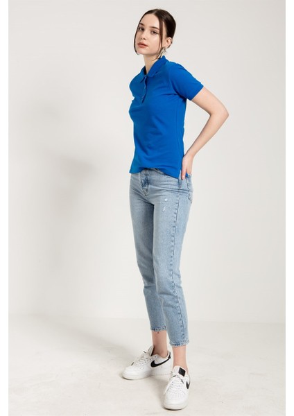 Mavi Kısa Kollu Polo Yaka T-Shirt modelleri