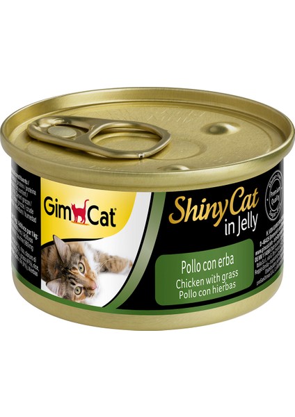 Shinycat Konserve Kedi Maması - Tavuklu Kedi Otlu 70GR