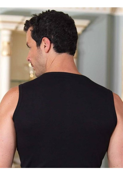 Siyah V Yaka Kolsuz Ribana Erkek Atlet 6lı Ekonomik Paket ME032 fiyatları