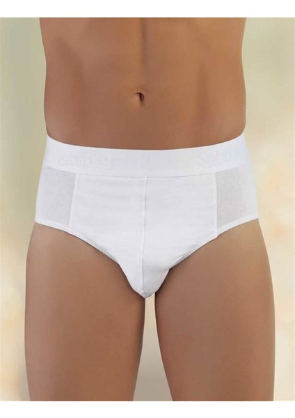 Beyaz Bel Lastiği Baskılı Süprem Erkek Slip ME063