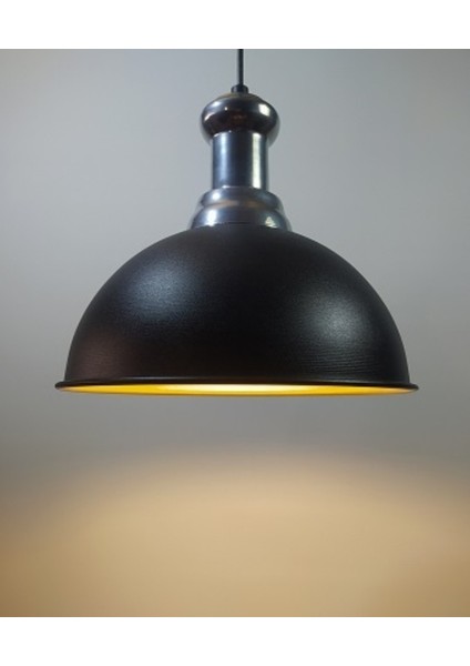 modern,rustik,vintage mutfak,oda,cafe,oteller için siyah 1xe27 metal sarkıt avize çap:30cm