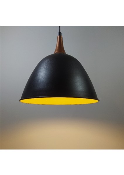 modern,rustik,vintage mutfak,oda,cafe,oteller için siyah 1xe27 metal sarkıt avize çap:28cm