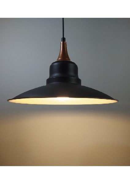modern,rustik,vintage mutfak,oda,cafe,oteller için siyah 1xe27 metal sarkıt avize çap:30cm