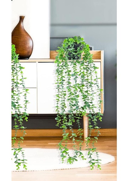 Yapay Çiçek Sarkan Okaliptus 80CM 5dal Yeşil Açık