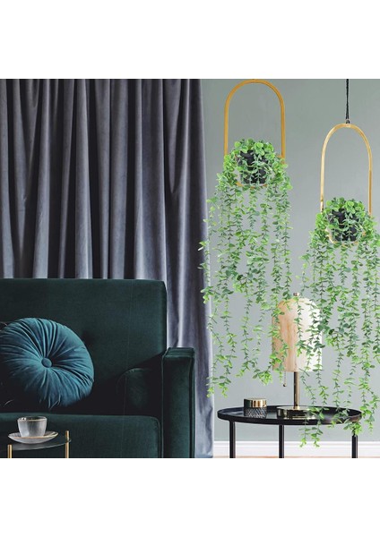 Yapay Çiçek Sarkan Okaliptus 80CM 5dal Yeşil Açık