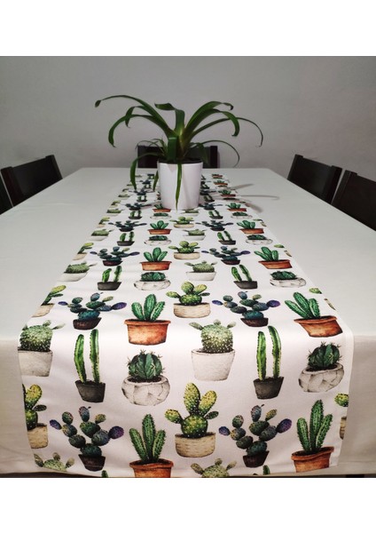 Kaktüs Desenli Özel Tasarım Runner