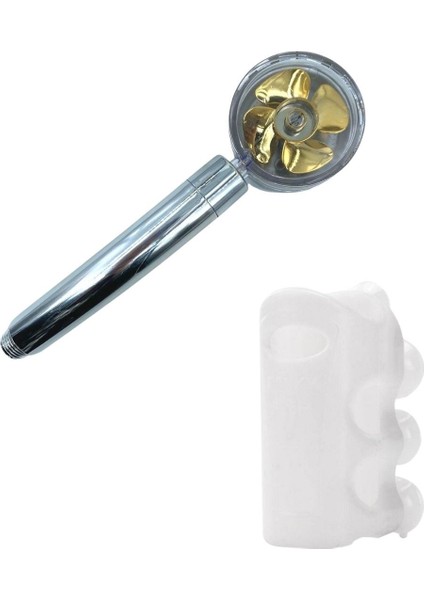 Buffer® 360 Derece Döner Turbo Pervaneli Duş Başlığı+ Vantuzlu Vakumlu Banyo Duş Başlığı Askı Tutucu