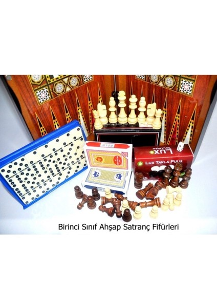 40*40 Orta Boy Ahşap Tavla Dama Satranç Domino ve Oyun Seti, Ahşap Tavla, Ahşap Satranç Seti modelleri