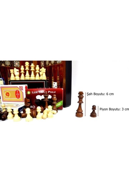 40*40 Orta Boy Ahşap Tavla Dama Satranç Domino ve Oyun Seti, Ahşap Tavla, Ahşap Satranç Seti fırsatları