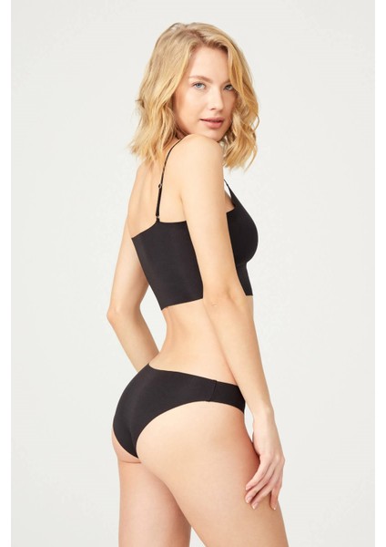 Siyah Klasik Basic Lazer Kesim Kadın Bikini Külot fiyatları
