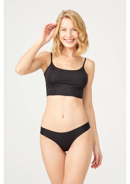 Siyah Klasik Basic Lazer Kesim Kadın Bikini Külot modelleri