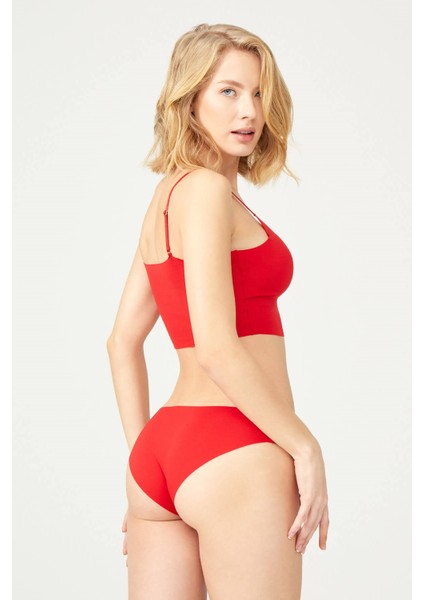 Kırmızı Klasik Basic Lazer Kesim Kadın Bikini Külot fiyatları