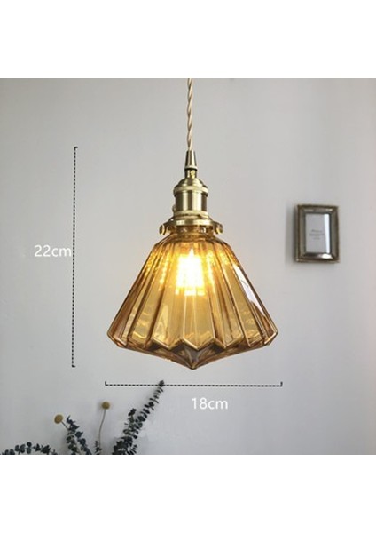 18 Cm Pirinç Cam Avize, Led 5 W 220 V Japon Tarzı Retro Avize, Restoran Bar, Yatak Odası Başucu Lambası Koridor Porch Işık, Kahverengi Renk (Yurt Dışından) fırsatları