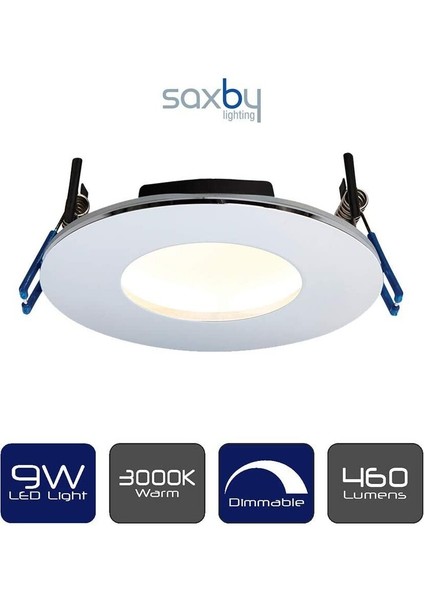 Saxby Aydınlatma Orbitalplus Ip65 9W Krom Etkisi Plaka Banyo Gömme Işık - Sıcak Beyaz (Yurt Dışından) fiyatları
