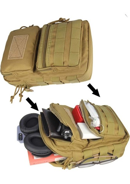 Erkekler Taktik Çanta Sling Mollle Sistemi Çanta Spor Çanta Omuz Paketi Askeri Crossbody Çanta Seyahat Kamp Telefonu Çanta (Yurt Dışından)