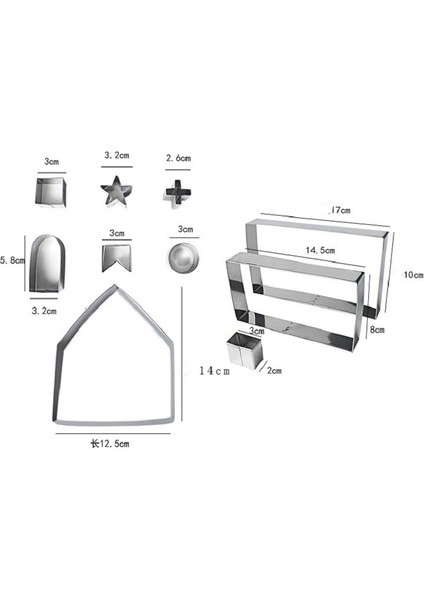 10'U 1 Arada Paslanmaz Çelik Bisküvi Kalıbı Gümüş Rengi (Yurt Dışından)