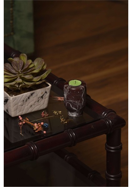 Sourcherry Mermer El Yapımı Dekoratif Tekli Mumluk