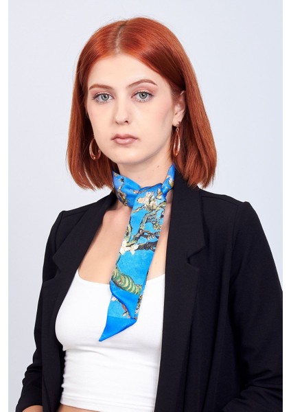%100 Ipek Mavi Twilly Fular Van Gogh Badem Ağacı fiyatları