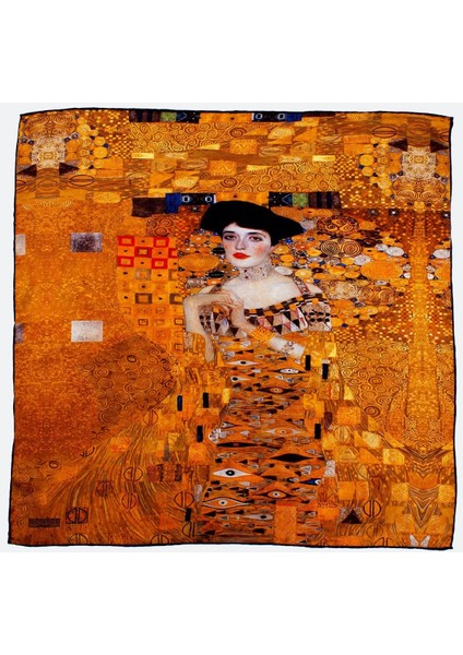 Ipek Sarı Kare Fular Gustav Klimt Adele Bloch