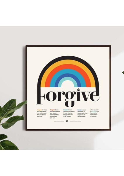 Minimal Reklam Dijital Forgive Çerçevesiz Poster/afiş