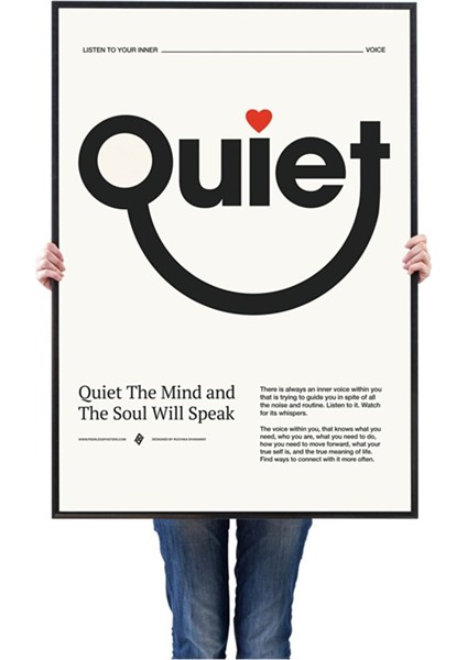 Minimal Reklam Dijital Quiet Çerçevesiz Poster/afiş