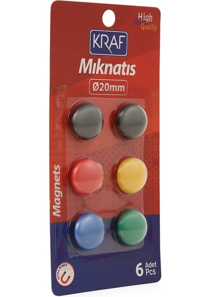 502G Mıknatıs 2cm Blisterli 6'lı Paket