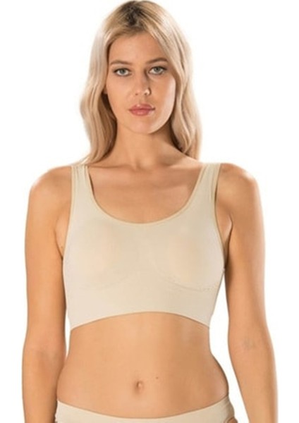 Ten Rengi % 95 Bambu Kalın Askılı Pedli Spor Sütyen - Büstiyer