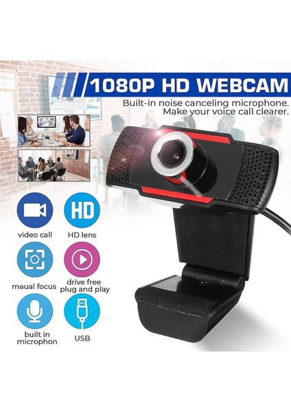 Hd Webcam 1080 P Mikrofon ile Pc Laptop Masaüstü USB Webcam Pro Streaming Bilgisayar Kamera (Yurt Dışından) fiyatları