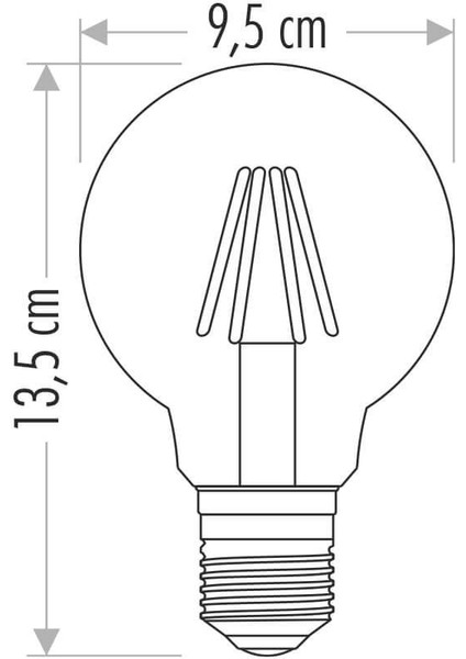 CT-4354 6W/3000K Edison G95 Glop Uzun LED Ampul (Günışığı) Cata fiyatları