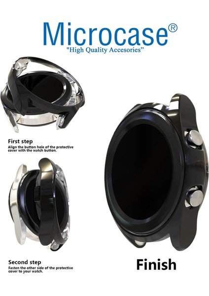 Samsung Galaxy Watch3 45 mm Önü Açık Tasarım Silikon Kılıf - Siyah fiyatları