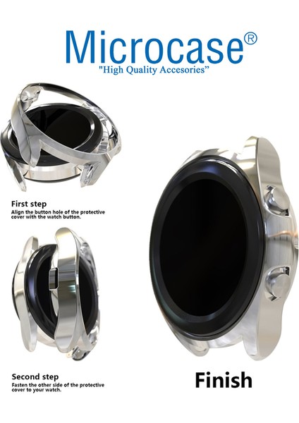 Samsung Galaxy Watch3 45 mm Önü Açık Tasarım Silikon Kılıf - Gümüş fiyatları