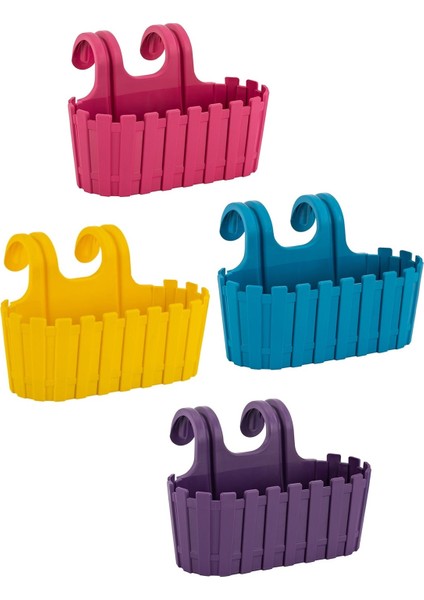 Egzoti̇kbahçe Akasya Balkon Saksı Kolay Askı 30 cm 3 Lt 4 Farkli Renk