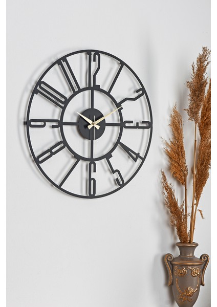 Muyika New Bunnela Metal Siyah Duvar Saati Sessiz Mekanizma 41X41Cm Mds-41