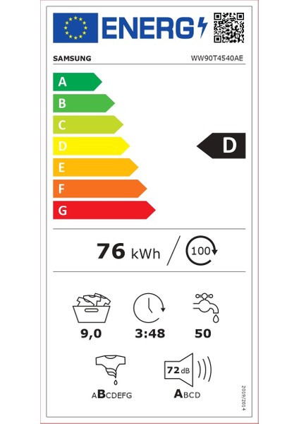 WW90T4540AE/AH 1400 Devir 9 kg Çamaşır Makinesi