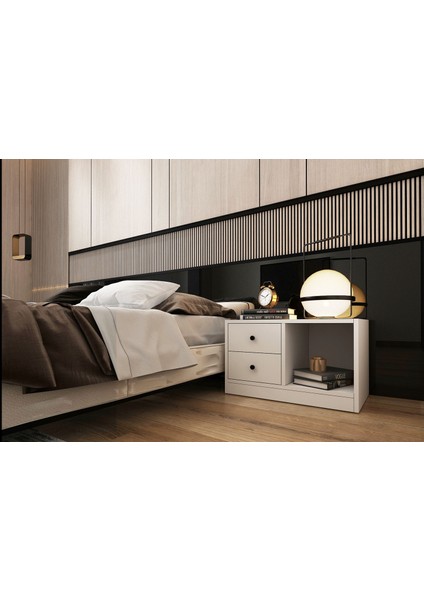 Çekmeceli Rafli Komodin Beyaz 65 cm KMD-1002-Ç fiyatları