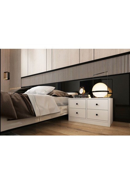 Çekmeceli Komodin Beyaz 65 cm KMD-1003-Ç